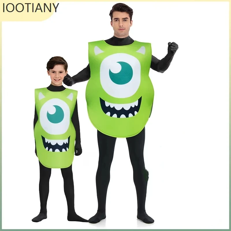

IOOTIANY 2025 Christmas Adult Children Cosplay Monster Big Eye Jumpsuit Clothing Sponge Printing Funny Stage Party Costume Suit