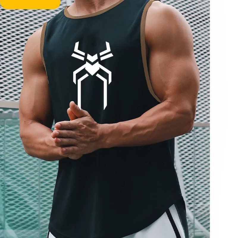 

Жилет с принтом паука, летняя дышащая быстросохнущая футболка без рукавов, спортивная одежда для фитнеса и баскетбола, майки, мужская одежда
