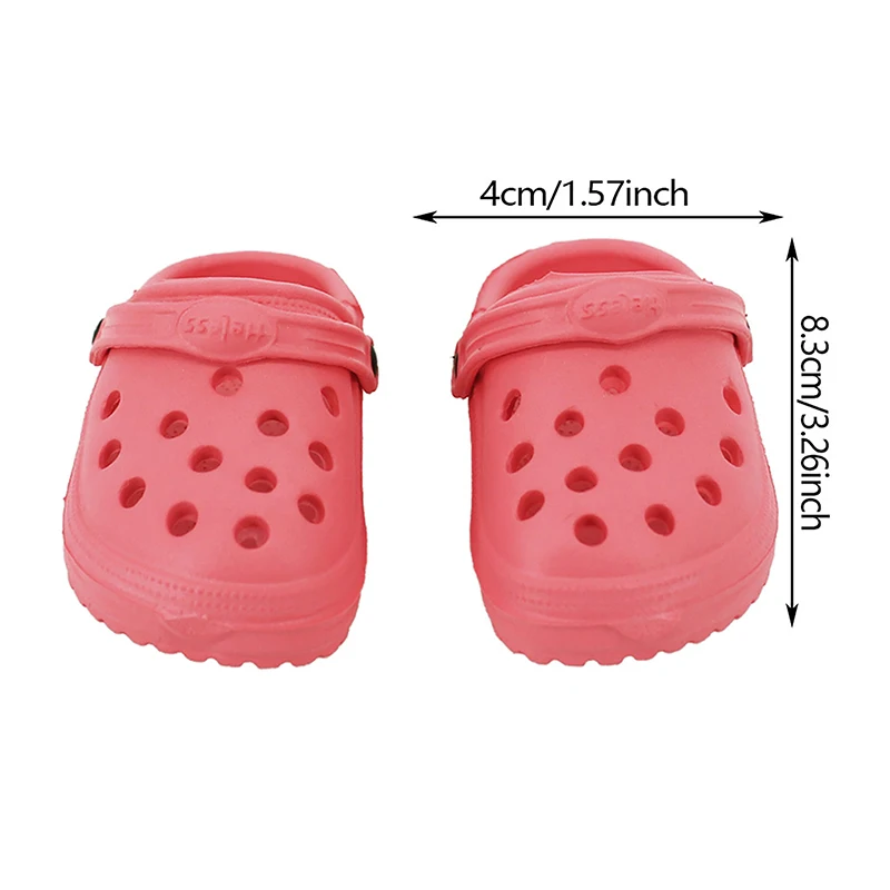 Chaussures de plage colorées pour poupées, sandales à mini trous, accessoires de bricolage, jouets pour enfants, 18 po, 1 paire