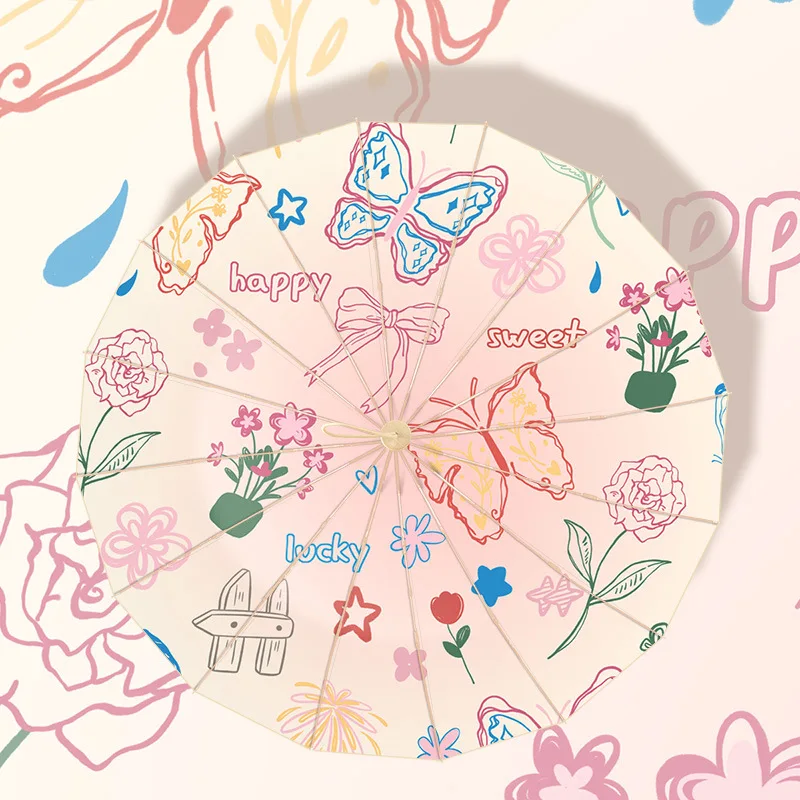 

Солнцезащитный крем, защита от солнца и ультрафиолета, цветной клеевой зонт, зонтик от солнца, 16-костный зонт, увеличенный зонт от погоды и дождя для женщин