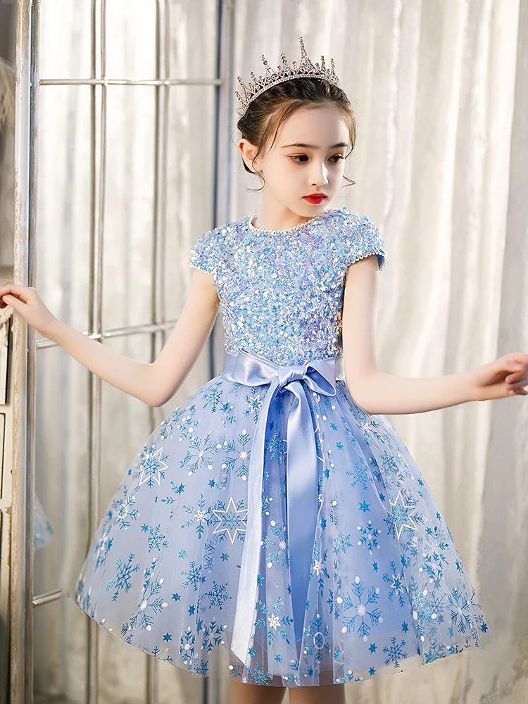 Concert Junior Bridesmaid Elegant Flower Girls Dress Princess Pageant For Wedding Tulle Birthday Party Christmas Dress