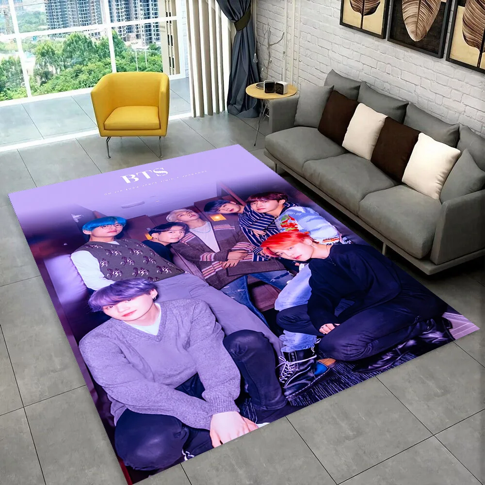 3D Korea K-Pop Star Kim JIN SUGA V Teppich für Wohnzimmer Schlafzimmer Heim-Deko, Bodenmatte Rutschfeste Dekoration für Sofa Fußmatte – Detail 13