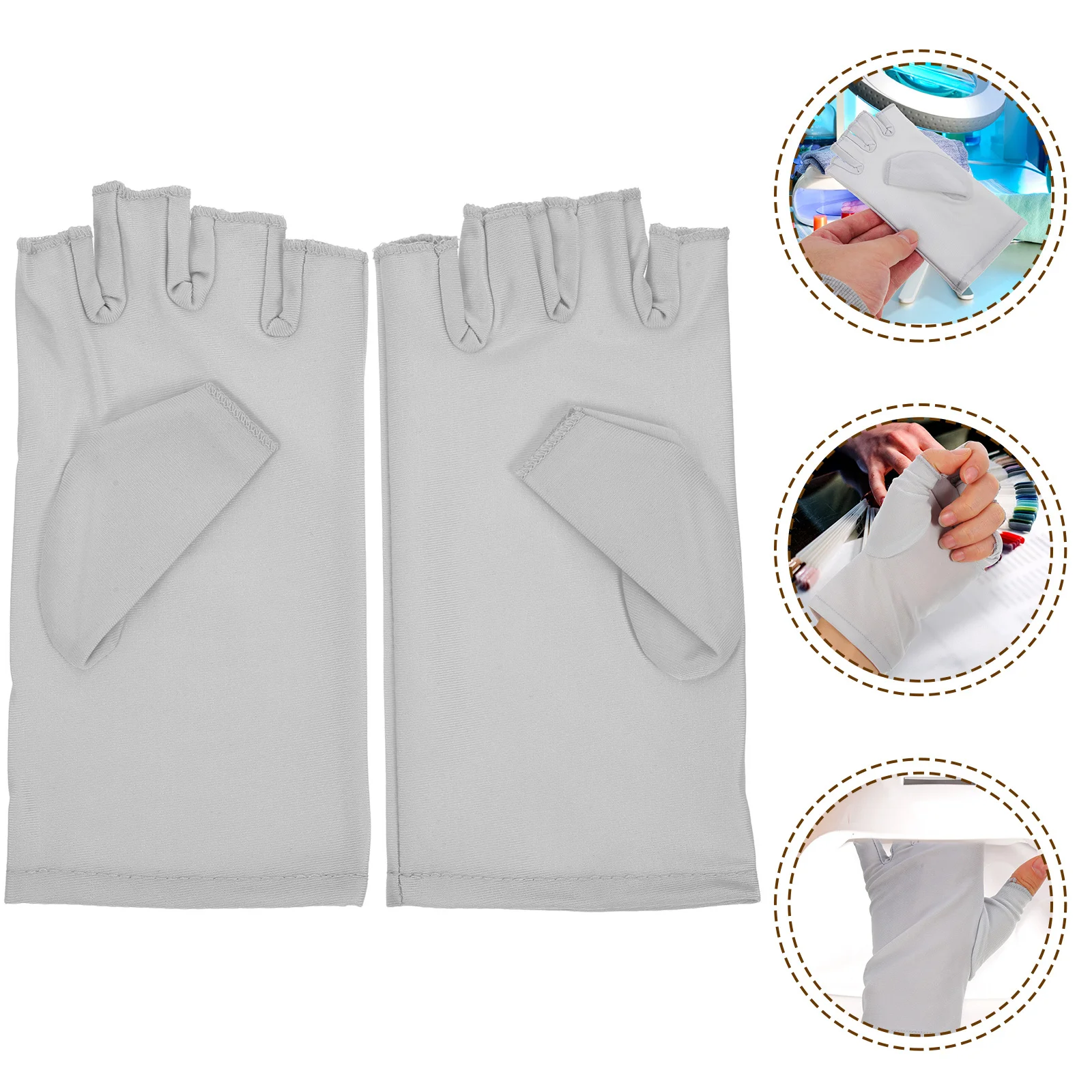 1 زوج قفازات حماية من الأشعة فوق البنفسجية لجل عمليات تجميل الأظافر قابلة لإعادة الاستخدام أصابع مسمار الفن صالون قفازات المضادة للأشعة فوق البنفسجية يغطي اليد مانيكير اكسسوارات #4