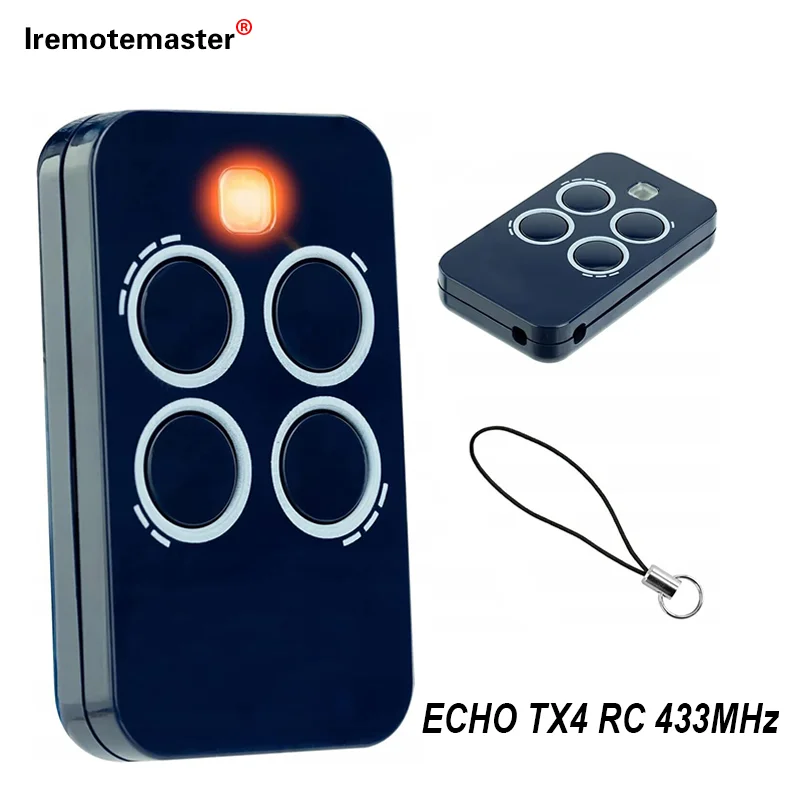 Compatible with ECHO TX4 RC 433MHz Rolling Code Garage Door Remote Control Handheld Transmiter Keychain