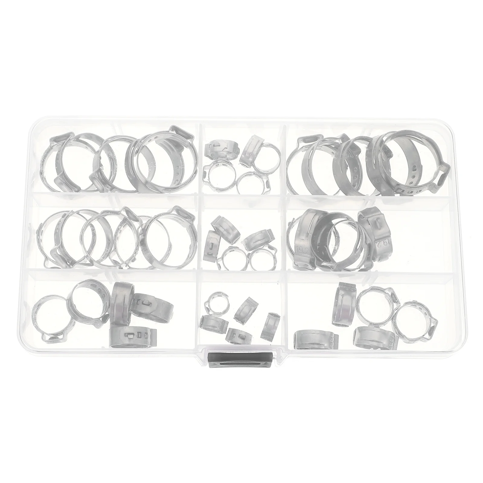 

45 Pcs Single Ear Hose Clamps Adjustable Stainless Steel Corrosion Resistant Anti Rust Automotive Marine Motorcycle Applications