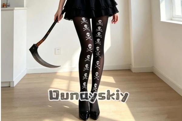 ‌‌Gothic Dark Long Sexy Stockings Women spider Harajuku Emo Alternative Tights Lingerie Skin Thigh High Garters Skull Dress‌ view 3