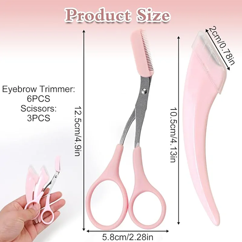 Professional Eyebrow Scissors Set - Precision Grooming Kit with Comb, Spoolie Brush & Shaping Tool for Perfect Brows