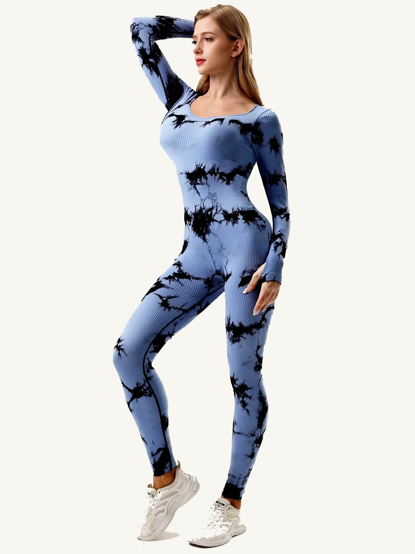 Tie Dye Square Neck Unitard Jumpsuit  Unitard Jumpsuit  Turtleneck Long Sleeve Jumpsuit