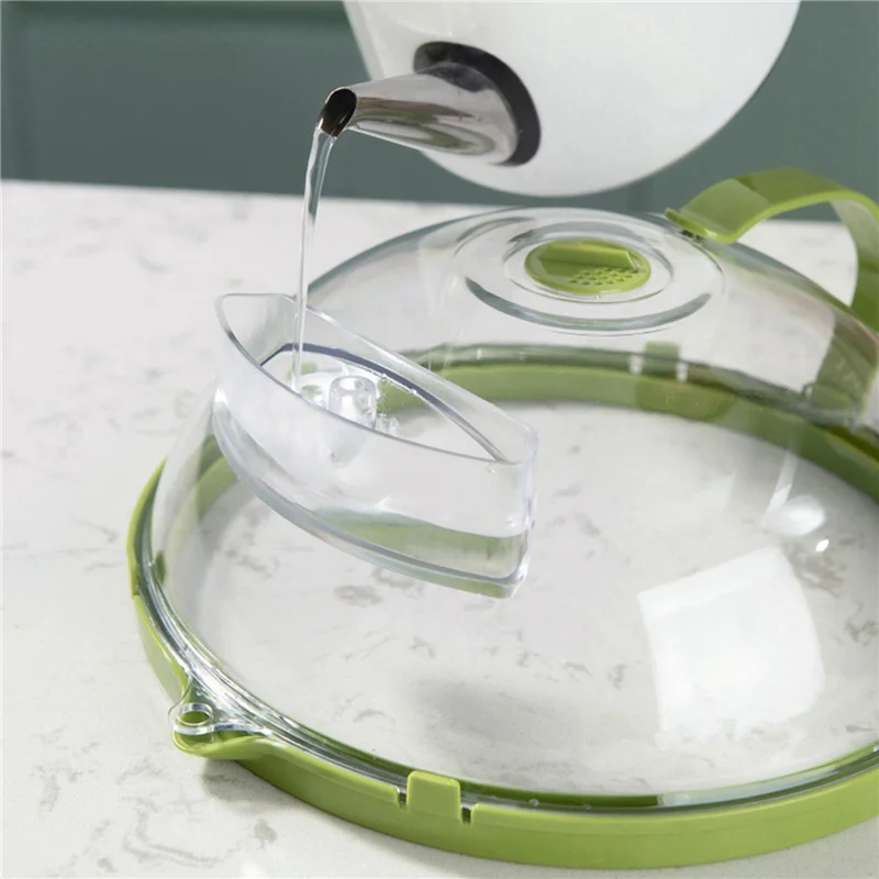 ABSS-2X غطاء الميكروويف للأغذية غطاء رش الميكروويف الشفاف مع مقبض وصندوق الماء غطاء تسخين سبلاش الميكروويف #2