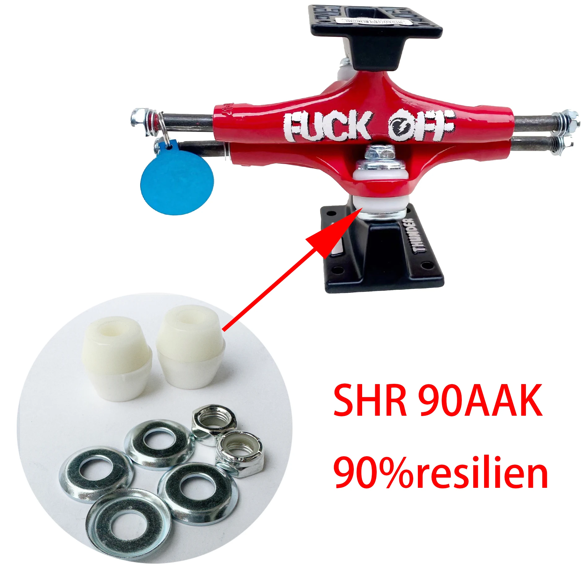 New Skateboard PU Rubber Colorful Shock Absorber Set Top/Bottom Bush Washers 90a Hard Longboard Pivot Tube Accessories Cups