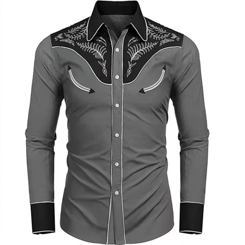 New men\'s shirt long sleeve casual printed shirt daily long sleeve shirt large size 6xl