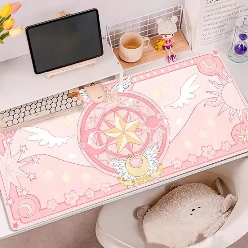 Magic Sakura Mouse Pad Extra Large Office Desk Pad Cute Girl Computer Keyboard Pad Dormitory Study Carpet Gaming Setup Rug
