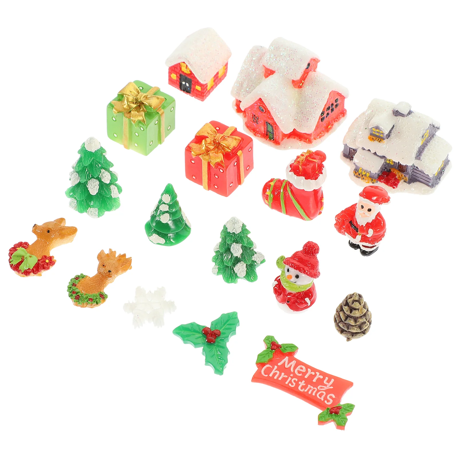 Miniaturas para manualidades, Kit de Navidad, cosas pequeñas, casas de muñecas, suculentas, adornos navideños, fabricación de resina para coche