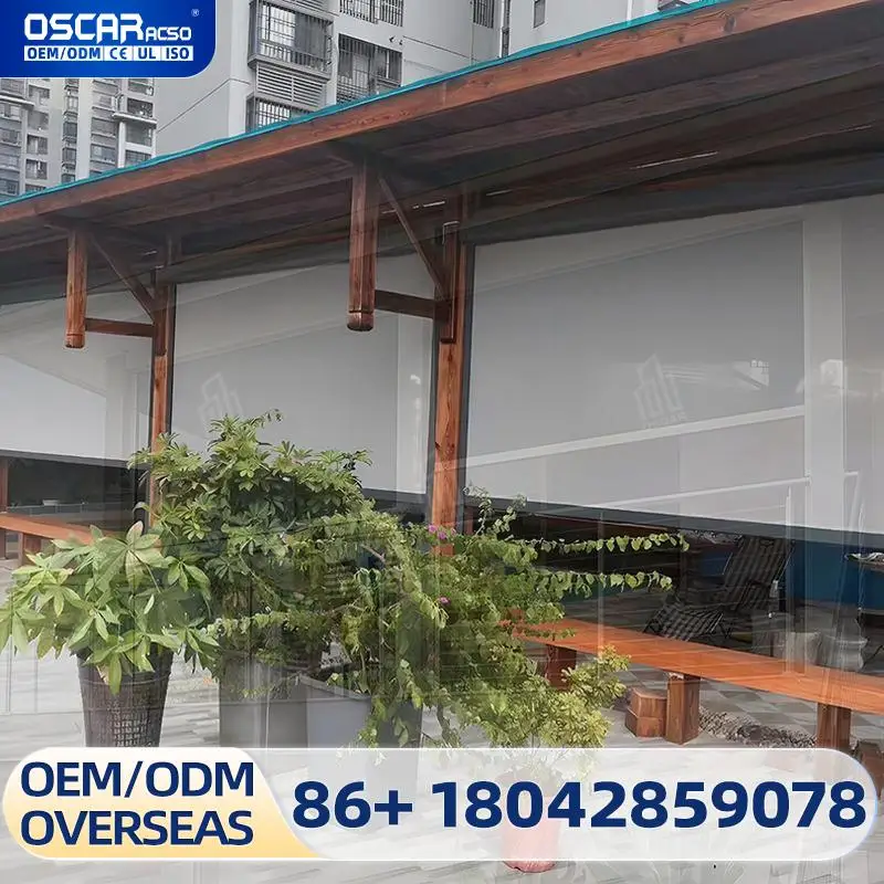 

Smart Motorized Outdoor Roller Blinds with Blackout Fabric Windproof Use in Garden Patio Balcony Rolling Blind