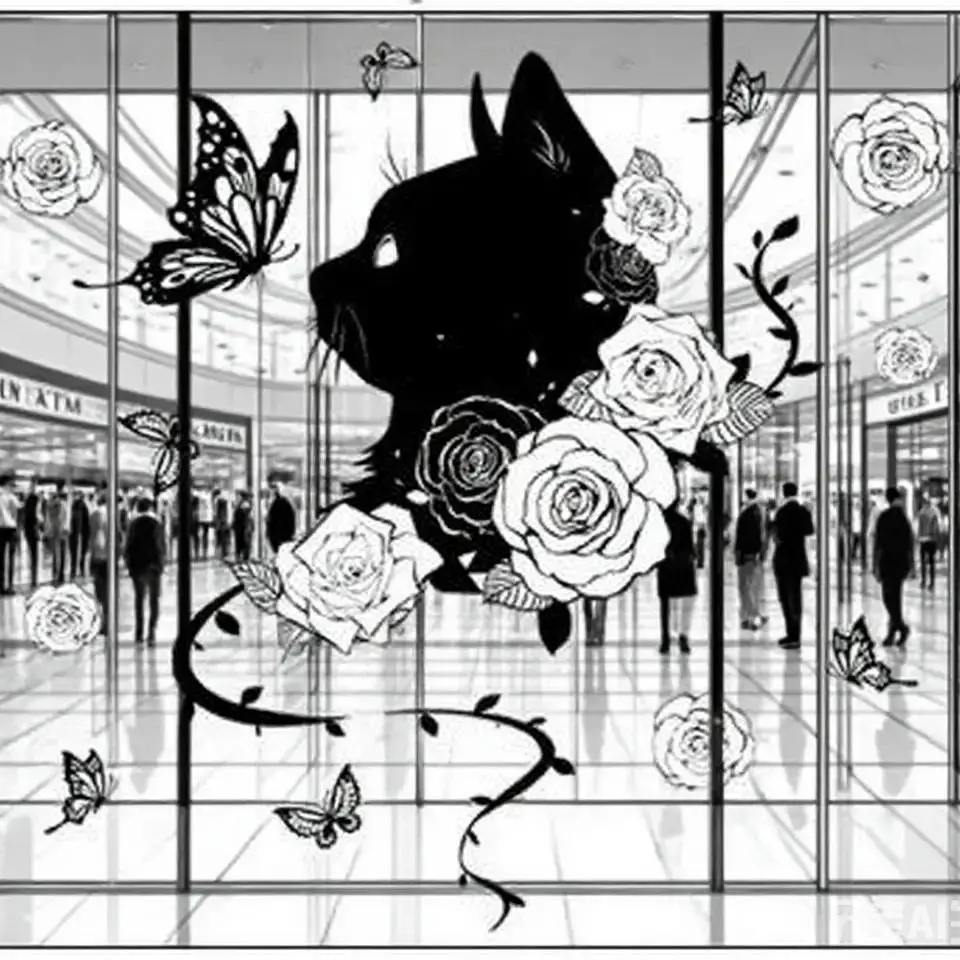 Black cat butterfly Wall Stickers Creative Home Self-adhesive Wall Decor Bedroom living room Decoration Background Wall Stickers