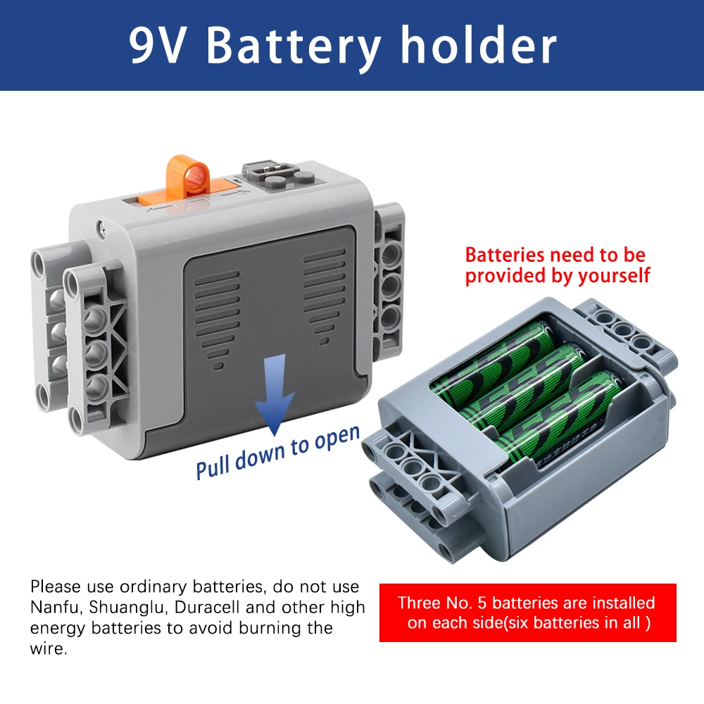 Keyestudio  88000 6 AAA Battery & 8881 9V AA Battery Holder Box Compatible With LEGO  Multi Power Functions Tool Lego Blocks