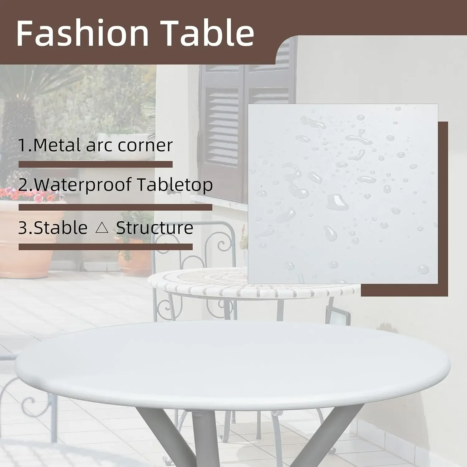 XMSJ.3 قطع مجموعات بيسترو للفناء، مجموعة بيسترو للمحادثة من قماش Textilene الخارجي، كراسي الشرفة الأمامية من قماش Textilene بات صغير #5