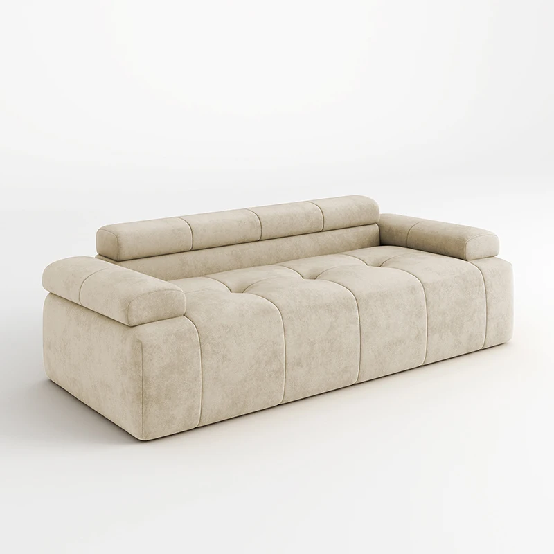 

Luxury Custom I-Shaped Fabric Sectional Compress Sofa Set Stainless Steel Compressed Sponge Bed Live-in Furniture Manufacturing