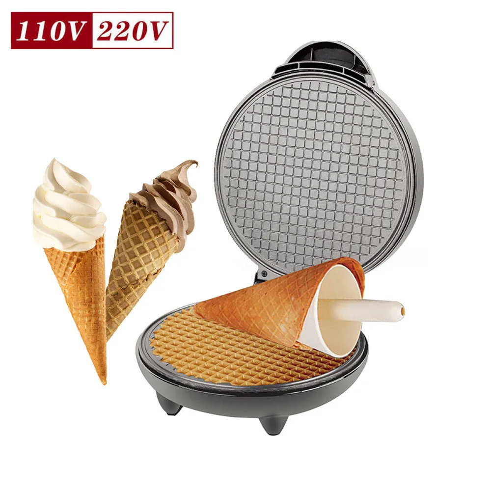 Multi‑Function Electric Ice Cream Cone Maker Egg Roll Crepe Machine Household Baking Pan for Spring Roll & Breakfast Making