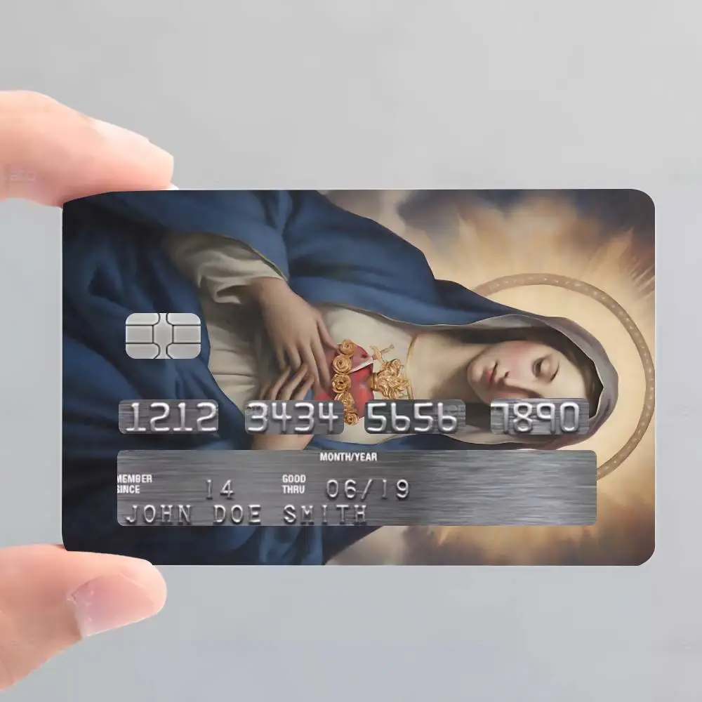 Immaculate Heart Of Mary Portrait Card Skin Stickers Matte Suitable For VISA Card Bus And Subway Contactless IC Cards