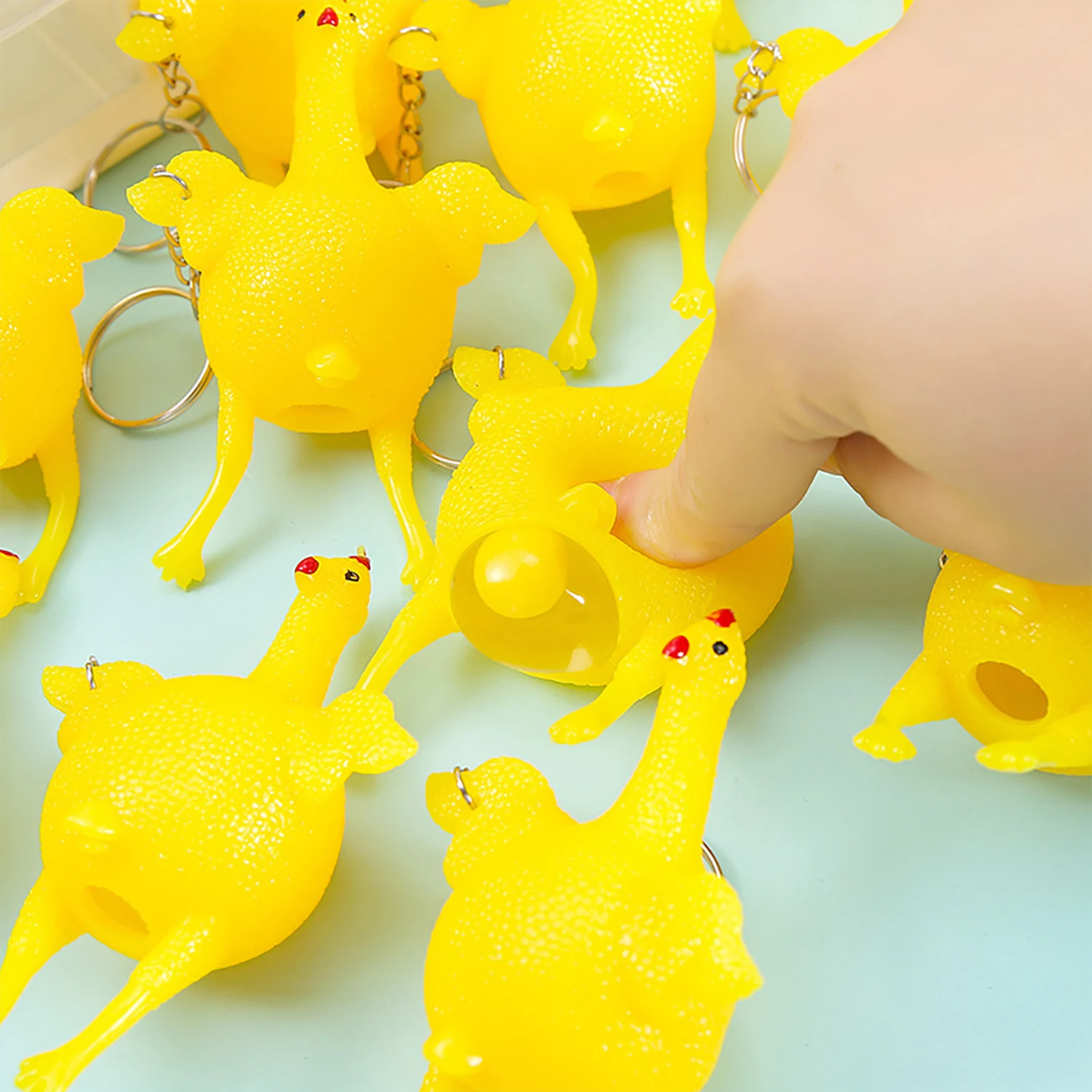 Funny new and unique toys for laying eggs and chickens, venting and squeezing toys, stress relieving and pranking toys