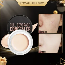 FOCALLURE Waterproof Full Coverage Concealer Cream Long-lasting Oil-control Moisturizing Lightweight Foundation Makeup Cosmetics