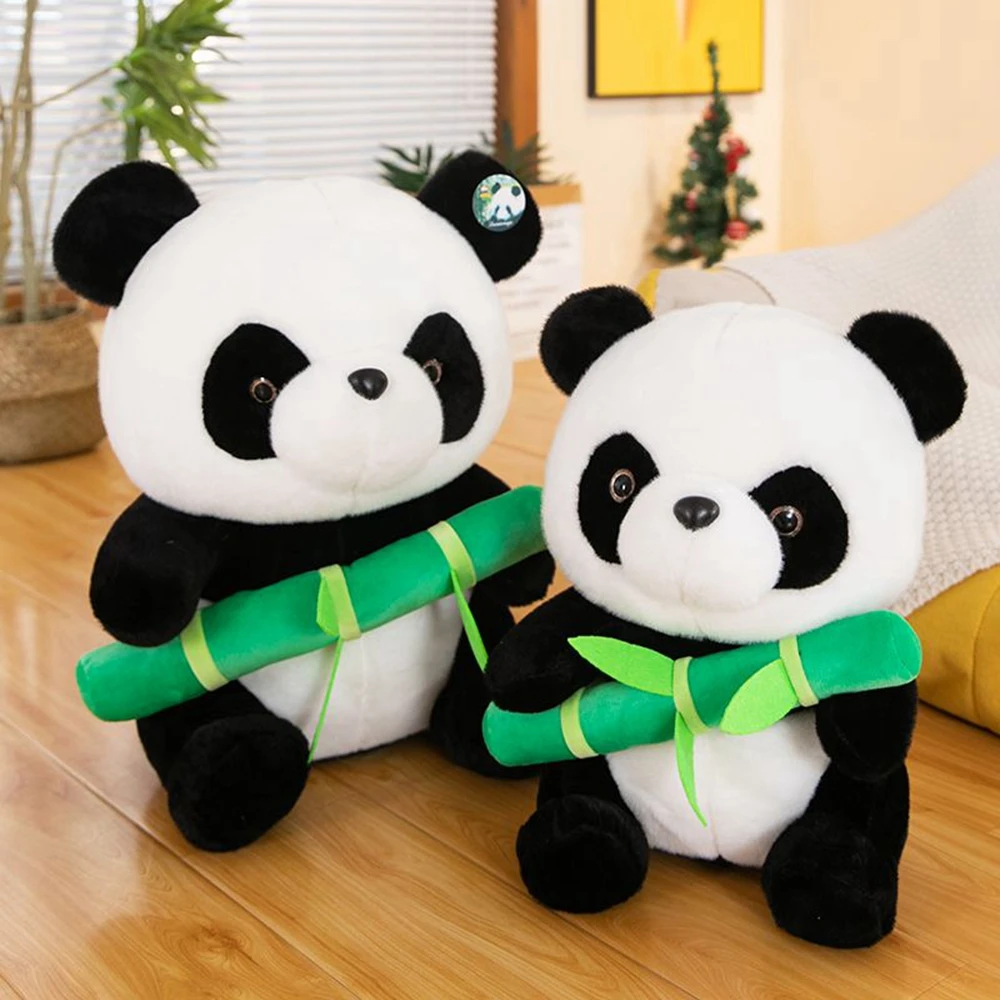 30CM Bamboo Panda Plush Toy Simulation Giant Panda China National Treasure  Huanhuan Dolls Festival Gifts  For Children Birthday