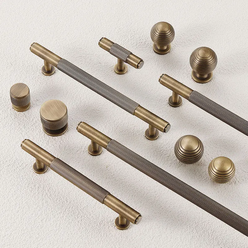 2PC Cabinets, wardrobe door handles, gold modern furniture hardware, luxurious solid brass handles