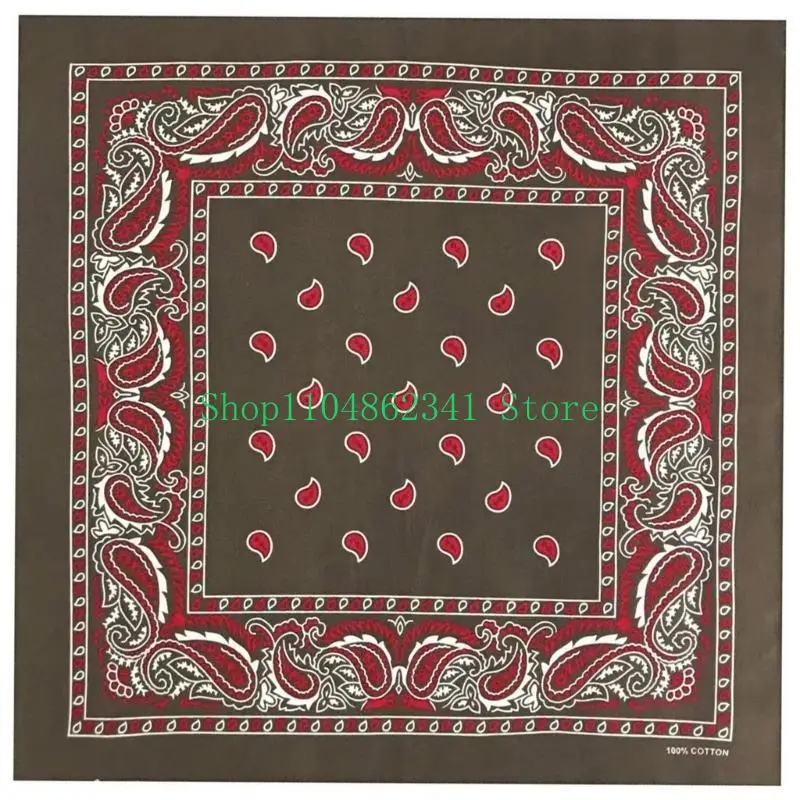 

5ASD Flower Print Neckerchief Bandana Взрослые западные пейсли Банданас модный шарф -шарф уличный танце