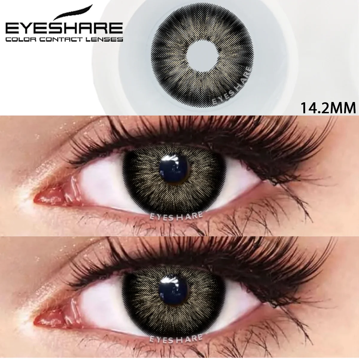 EYESHARE Colored Contact Lenses for Eyes 1pair Big Eye Lenses Black Eye Lens Natural Look Lenses Yearly Color Cosmetic Eye Lens