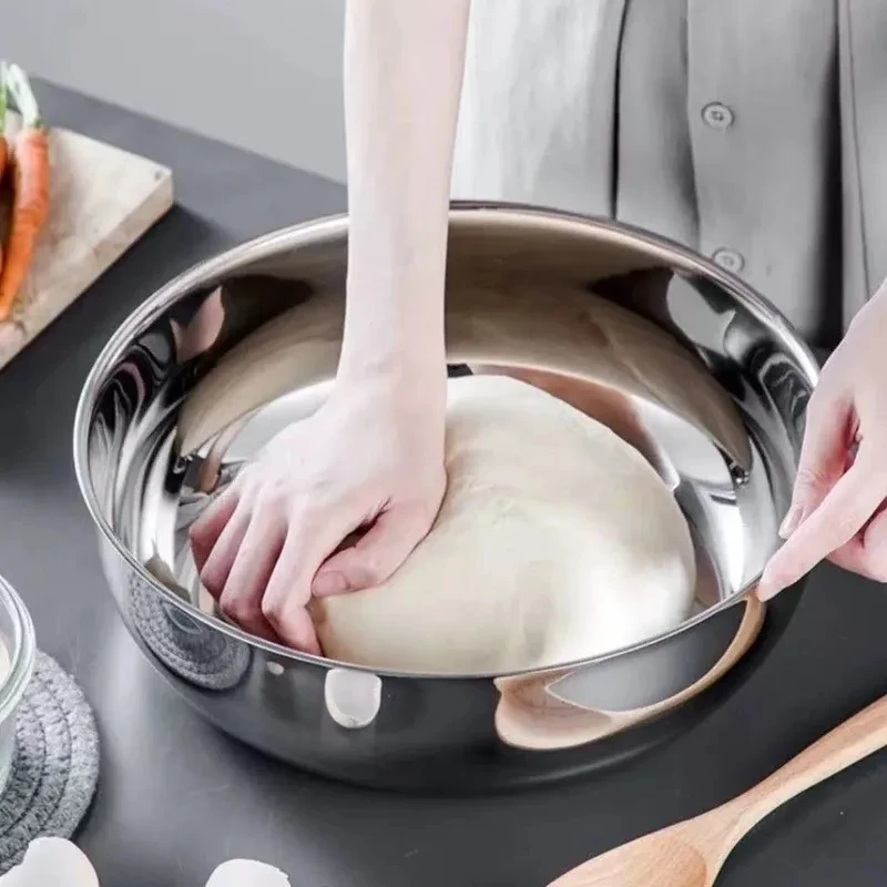 Large Capacity Rust Resistant Stainless Steel Mixing Bowl, Multipurpose Kneading & Food Storage Bowl for Kitchen Prep