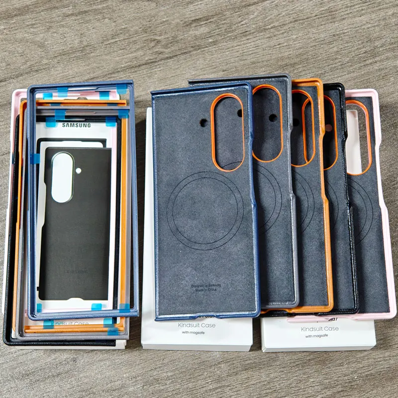 Etui na telefon Samsung Galaxy Z Fold 7 Fold7 5G, wysokiej jakości magnetyczne skórzane etui, odporne na wstrząsy, ekologiczna skóra, ochronna obudowa tylna. — zdjęcie produktu 5
