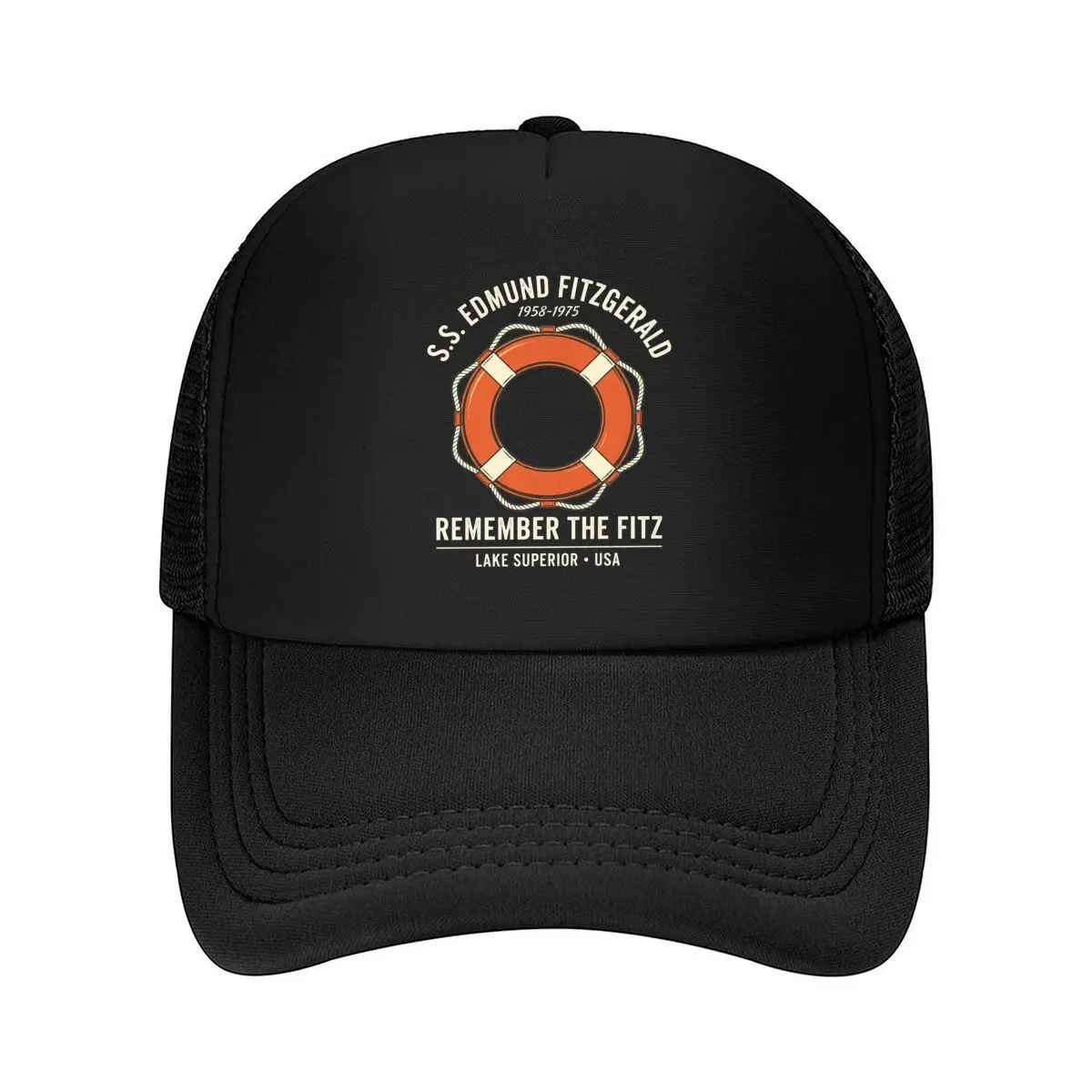 SS Edmund Fitzgerald 1958 1975 Remember The Fitz Lake Superior USA Mesh Baseball Cap Hip Hop