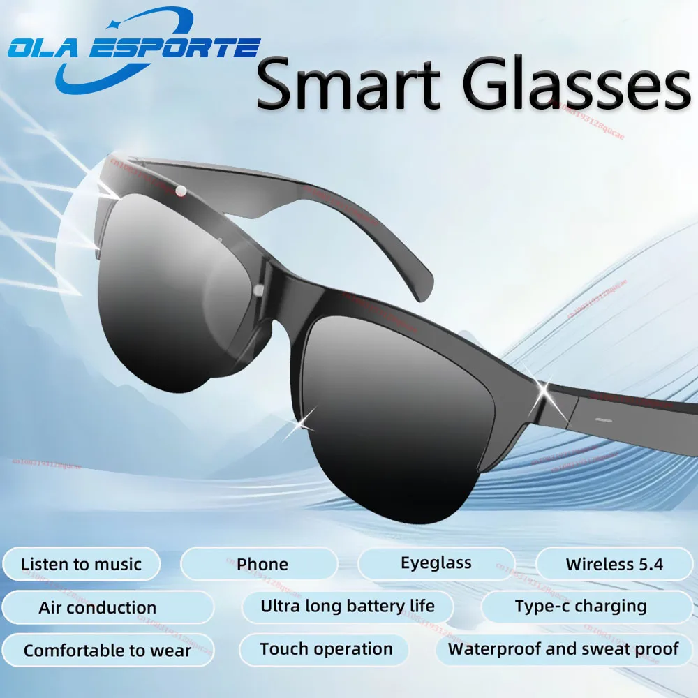 

Новые умные Bluetooth-очки V5.3 с функцией звонков, наушники для активного отдыха, HIFI, черные, с защитой от УФ-излучения, для мужчин и женщин