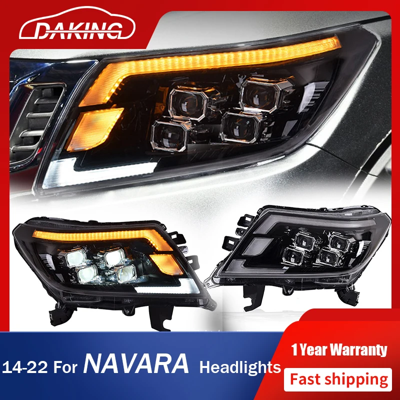 

Car Headlight for Nissan Navara Headlights 2014-2022 NP300 Front LED DRL Signal Head Lamps LED Projector Lens Auto Accessories