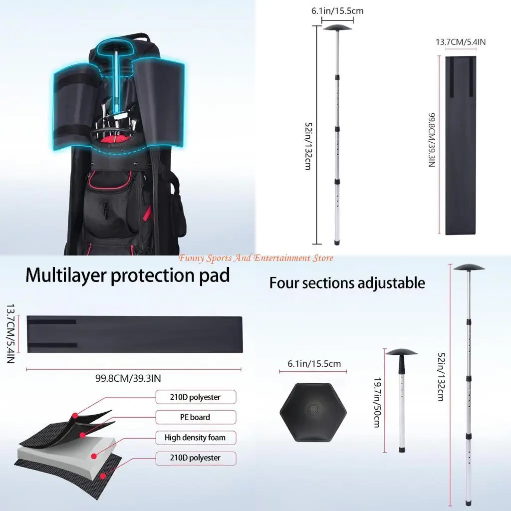 C4DE Soft Side Golf Travel Bag Improvement Set With 0.66 Pound Light Construction And Thick cushioning For Clubs