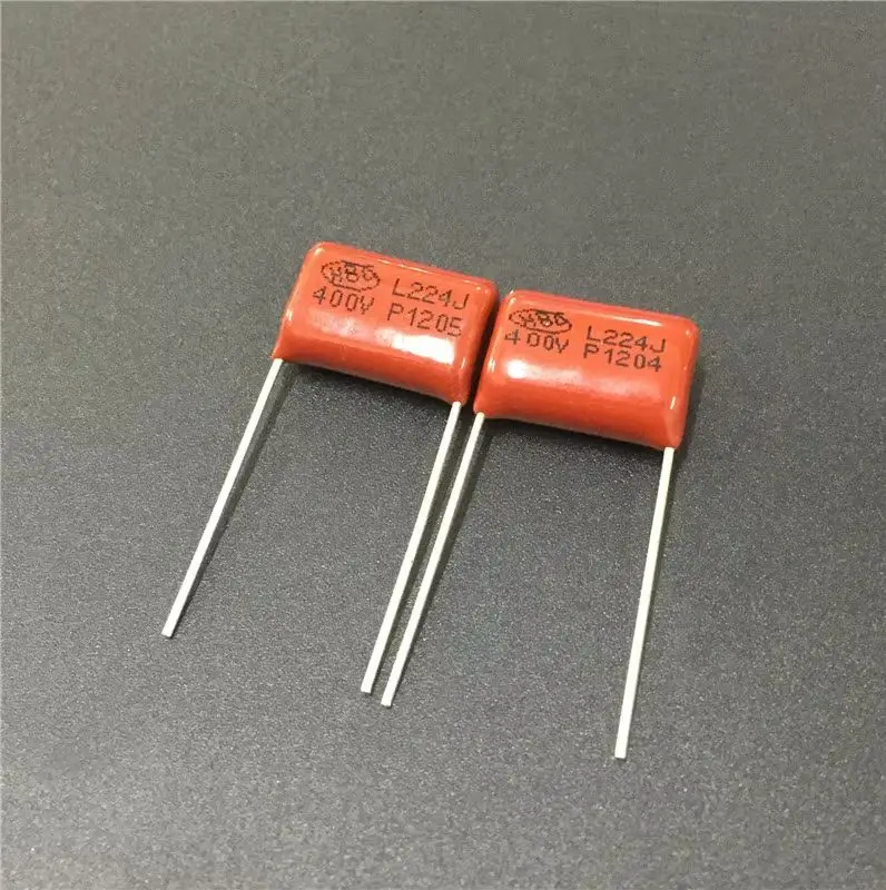 10 unids/lote condensador CBB 224 400V 224J 0,22 uF 220nF P15 CBB21 condensador de película de polipropileno metalizado
