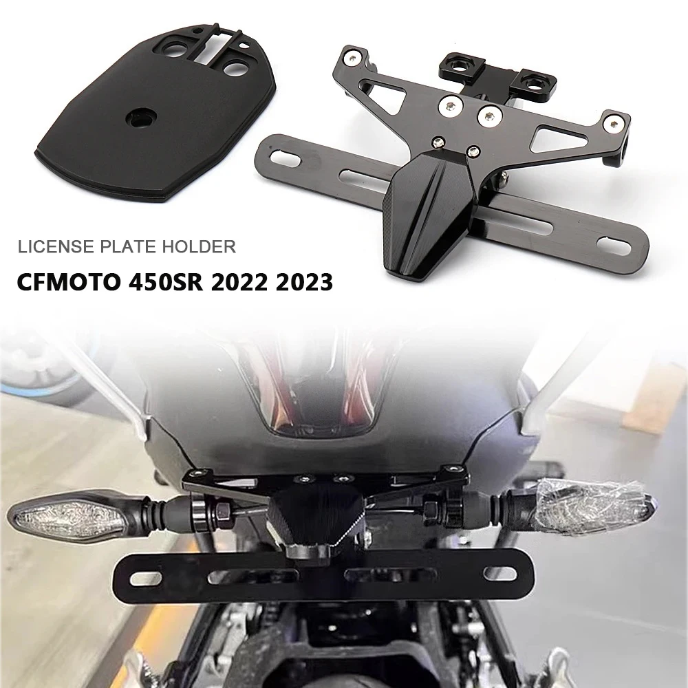 

For CFMOTO 450SR 450 SR 2022 2023 Motorcycle License Plate Holder Registration Frame Bracket Tail Plate Mount