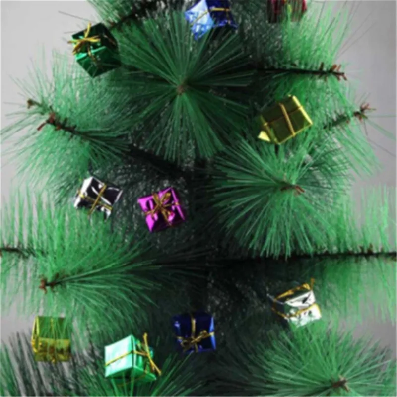 12pcs Christmas Tree Hanging Pendants Mixed Color Mini Gift Box Christmas Tree Ornaments Decorations Ornament Adornos