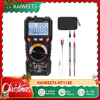 KAIWEETS HT118E Digital AC/DC Multimeter TRMS 20000 Counts, 2.7 Inch Display, LED Lightning Jacks Auto-Ranging Temperature Meter