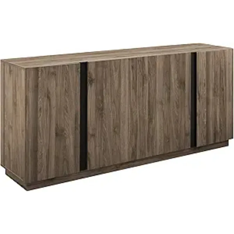 Liss Contemporary 4-Door Minimalist Sideboard 70 Inch Slate Grey