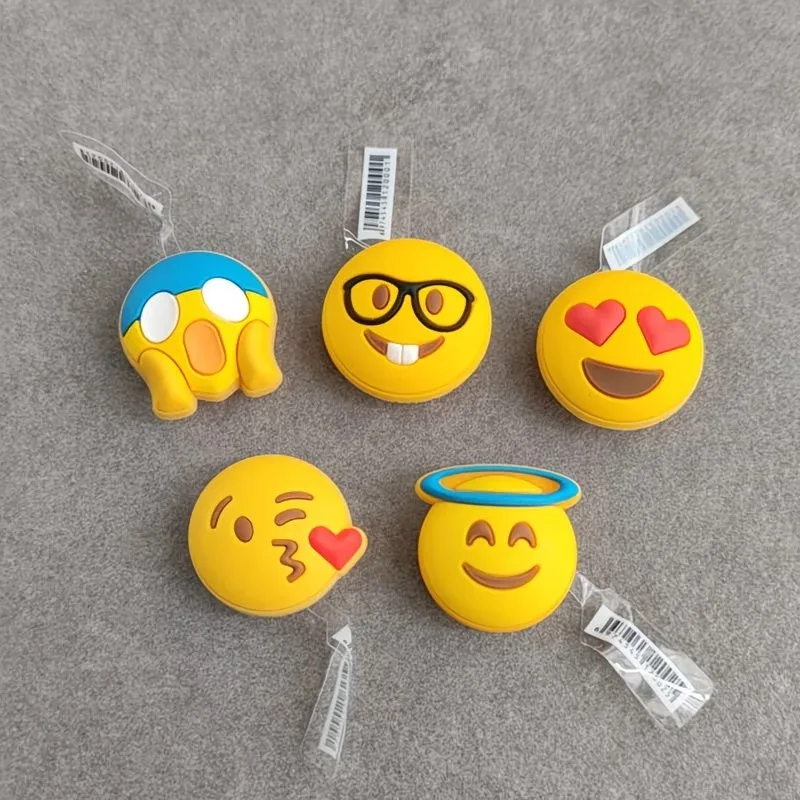 3D Emoji Shoe Charms Cute Yellow Face PVC Decorations For Crocs Clog Sandals