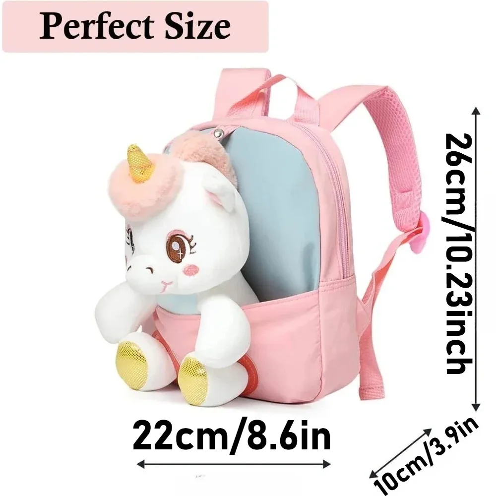 Unicorn Backpack for Girls Kids Stuffed Animals Backpack Mini Toddler Lightweight Bookbag Travel Bag Schoolbag for Napkins Snack