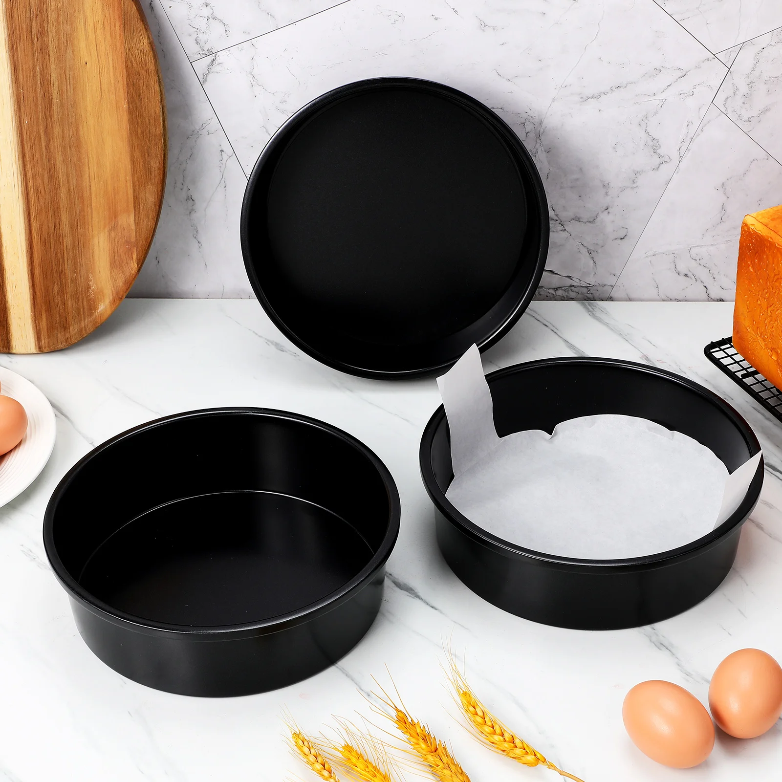 

3 Pcs Cake Pan Parchment Liners Round Baking Nonstick Mold Supply Supplies Making Air Fryer Paper Bakeware