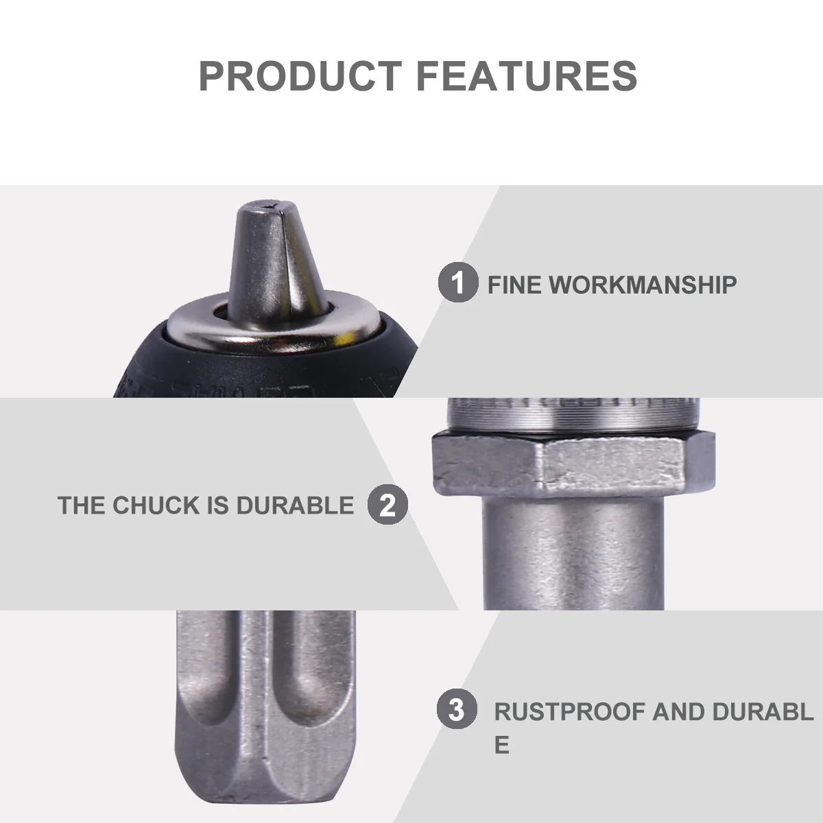 

Бесключевая дрель 2-13 мм, квадратный стержень для электрического ключа 1050 Вт + меньше сверлильного патрона со стержнем, молотком, металлическим адаптером 1/2-20 Unf Conversion