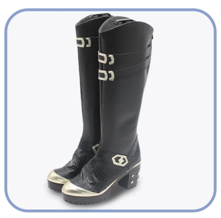 Rafayel Cosplay Shoes Love and Deepspace Cosplay High Heels Black Boots Game Cospay Halloween PU Leather Shoes Custom Made