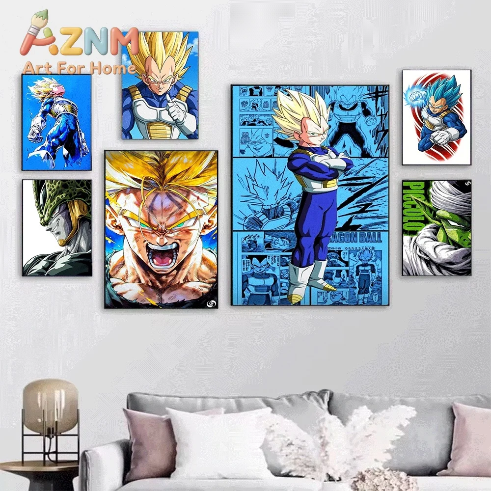Dragon Ball Z Vegeta Scouter Goku Cell Piccolo Gohan Anime Canvas Wall Art Unframed Single Print Home Decor Poster Bedroom Gif
