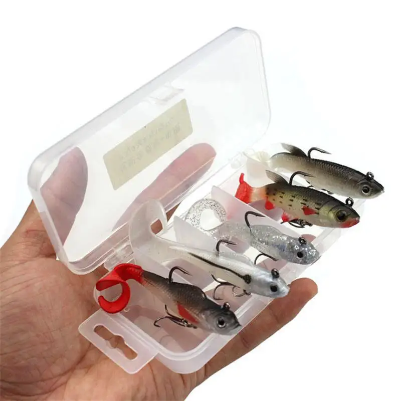 WEIHE Señuelos Blandos Multicolor con Cola de Plomo para Pesca