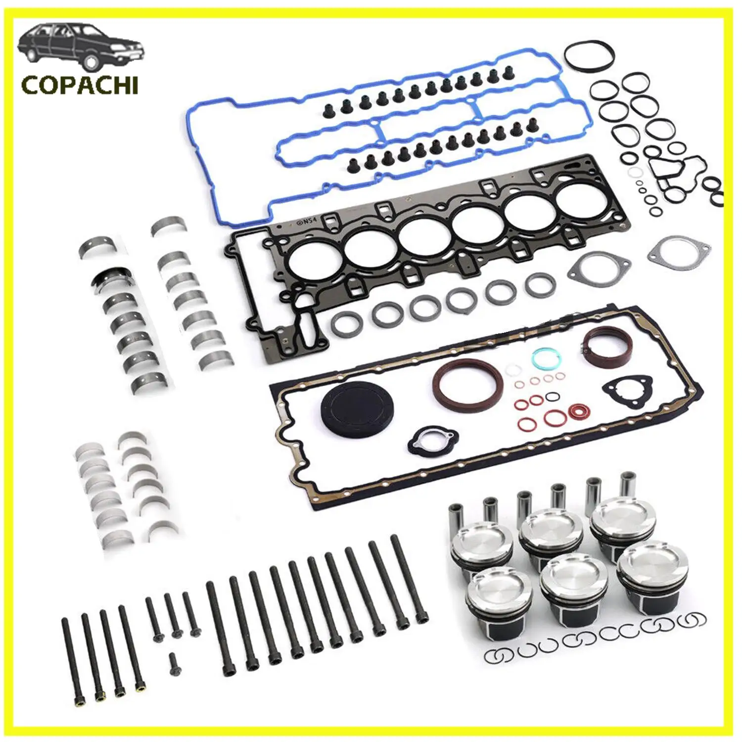 

Комплект для ремонта подшипников и поршней N54 для BMW 335i E90 E92 E88 E60 E71 F02 N54B30 3,0 L6 с турбонаддувом