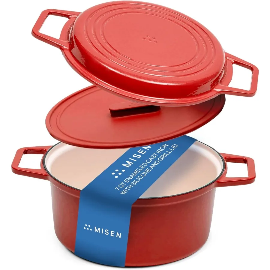 

7-летняя эмалированная чугунная голландская духовка с устойчивым к сколам эмалированным покрытием для повышения долговечности с толстым железным сердечником обеспечивает отлично